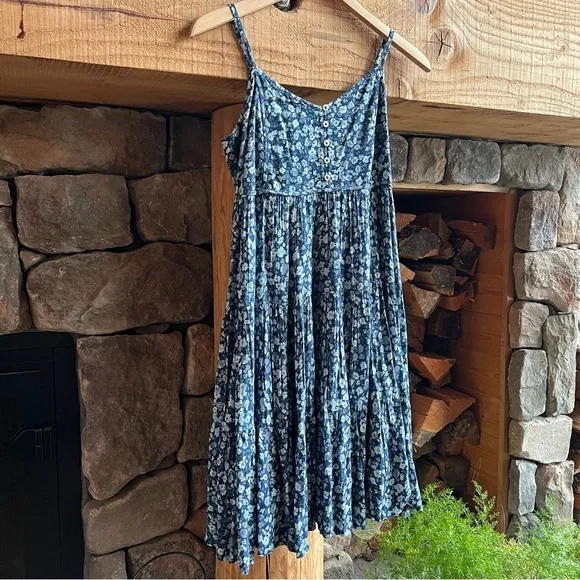 lucky brand blue dress Dress Casual Maxi By Lucky Brand In Blue & White, Size:L  Clothes Mentor  Portage MI #270